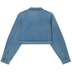 Ripndip Jackets|Womens<Hyaena Cropped Denim Jacket (Medium Wash)
