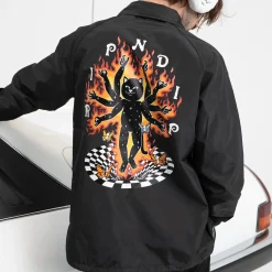 Ripndip Jackets<Illusion Jerm Coaches Jacket (Black)
