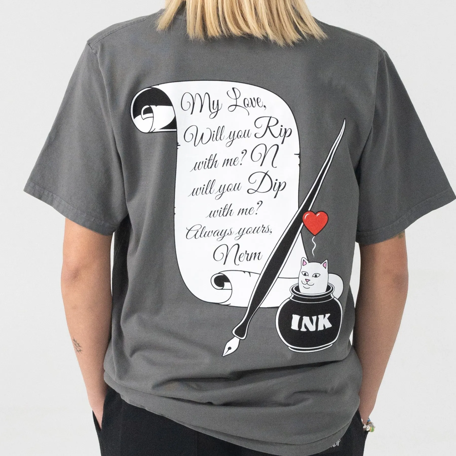 Ripndip Short Sleeve Tees|Stocking Stuffers<ILY Tee (Charcoal)