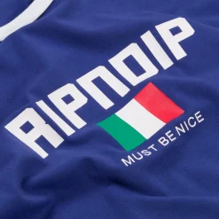 Ripndip Womens|Womens<Italy Cropped Ringer Tee (Navy/White)