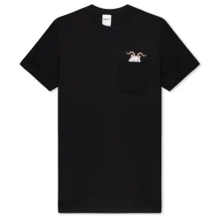 Ripndip Short Sleeve Tees|Lord Nermal Tees<Krampus Lord Nermal Pocket Tee (Black)