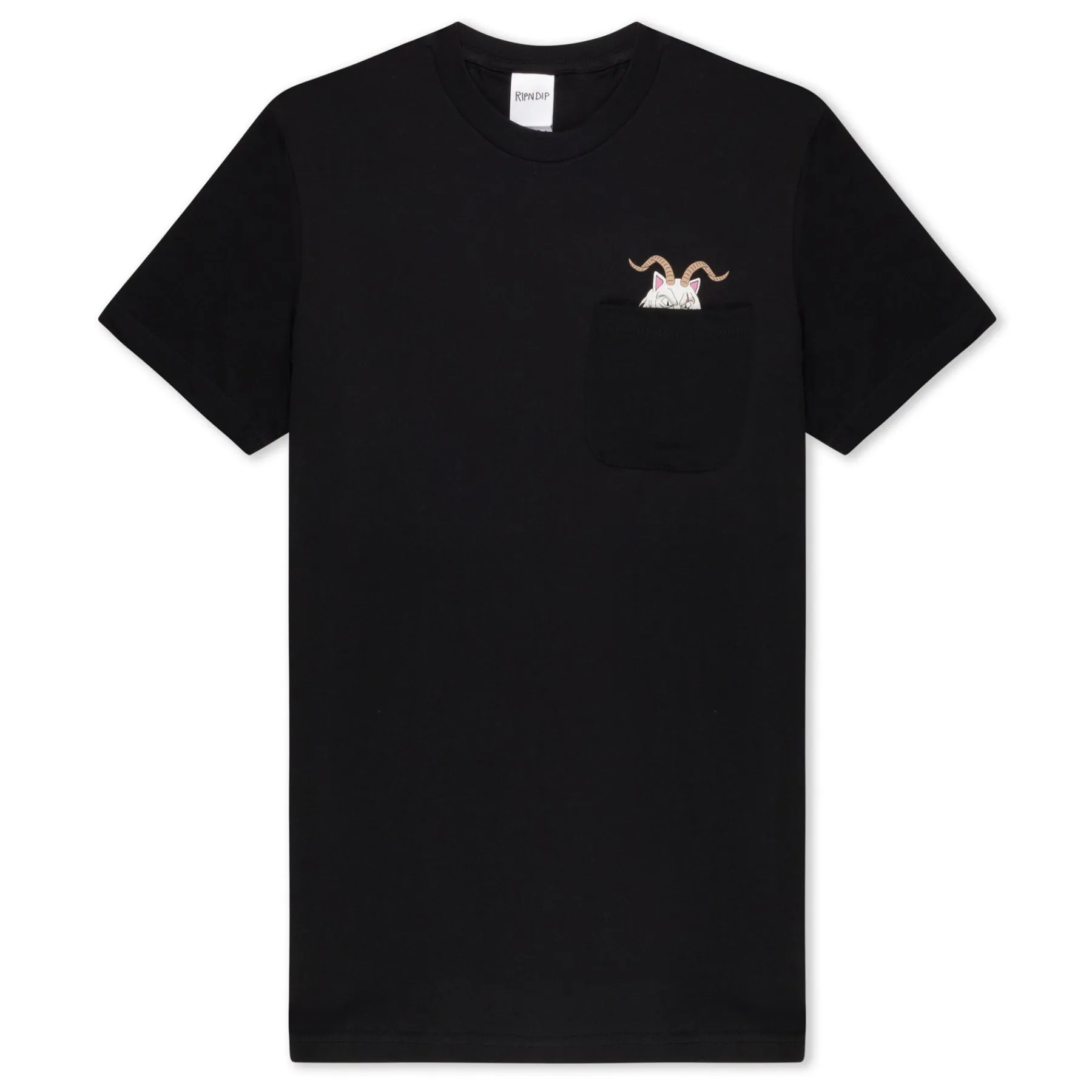 Ripndip Short Sleeve Tees|Lord Nermal Tees<Krampus Lord Nermal Pocket Tee (Black)