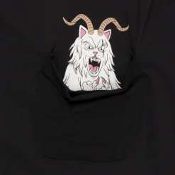 Ripndip Short Sleeve Tees|Lord Nermal Tees<Krampus Lord Nermal Pocket Tee (Black)