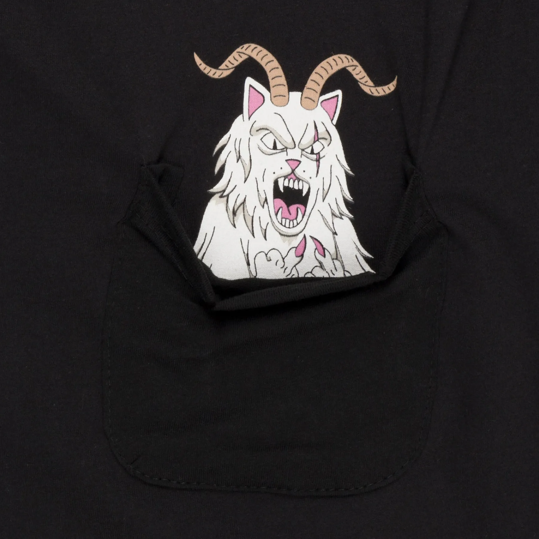 Ripndip Short Sleeve Tees|Lord Nermal Tees<Krampus Lord Nermal Pocket Tee (Black)