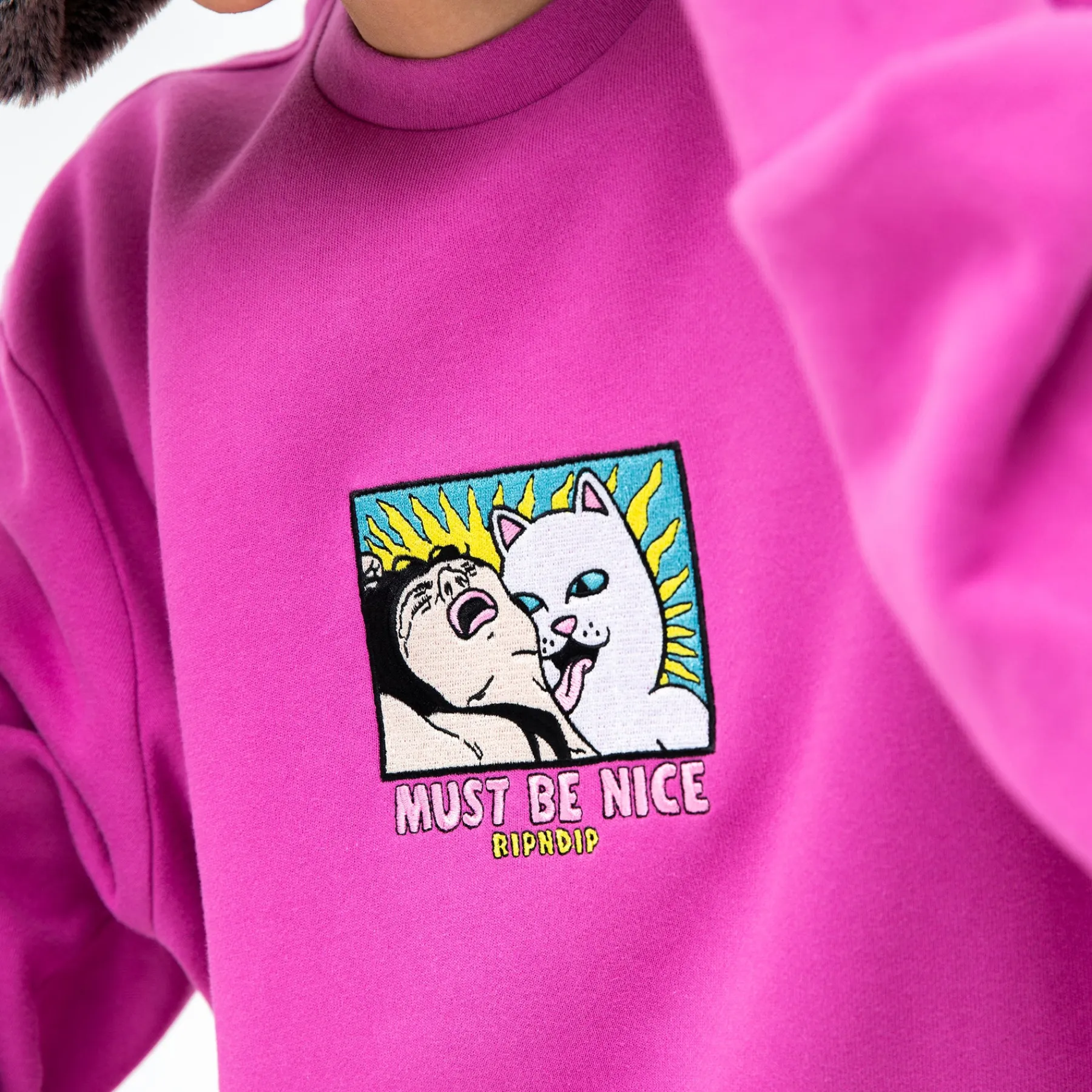 Ripndip Hoodies / Crewnecks|Knits / Sweaters<Lady Friend Crewneck (Fuchsia)