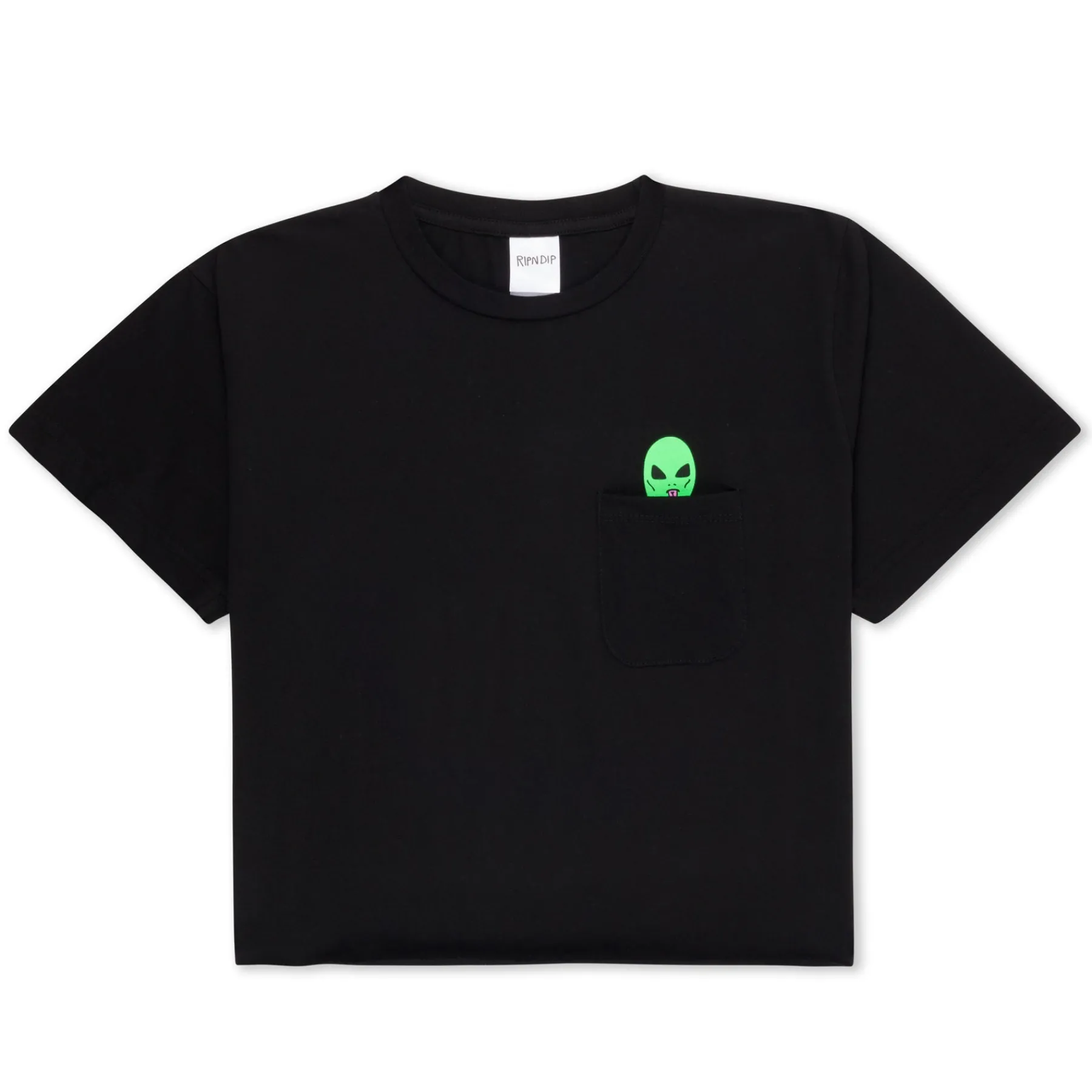 Ripndip Womens|Womens<Lord Alien Cropped Pocket Tee (Black)