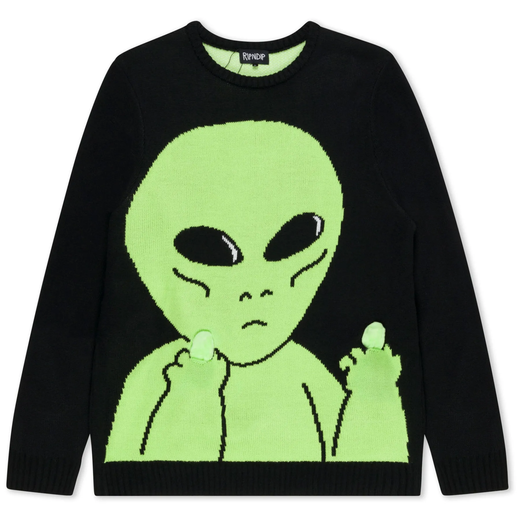 Ripndip Knits / Sweaters|Christmas Items<Lord Alien Flippy Knitty Sweater (Black)