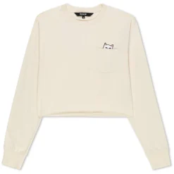 Ripndip Womens|Womens<Lord Nermal Cropped Long Sleeve Pocket Tee (Natural)