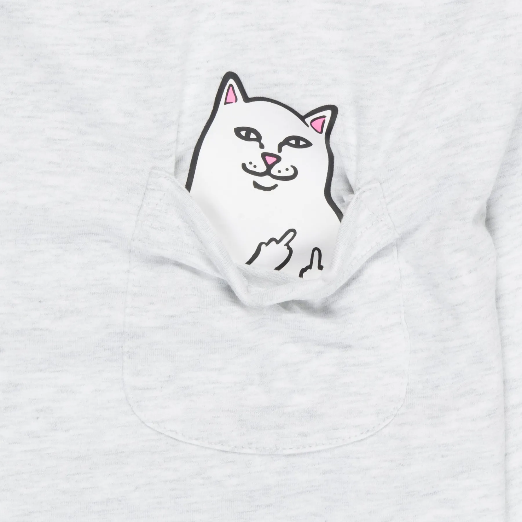 Ripndip Womens|Womens<Lord Nermal Cropped Long Sleeve Pocket Tee (Ash Heather)