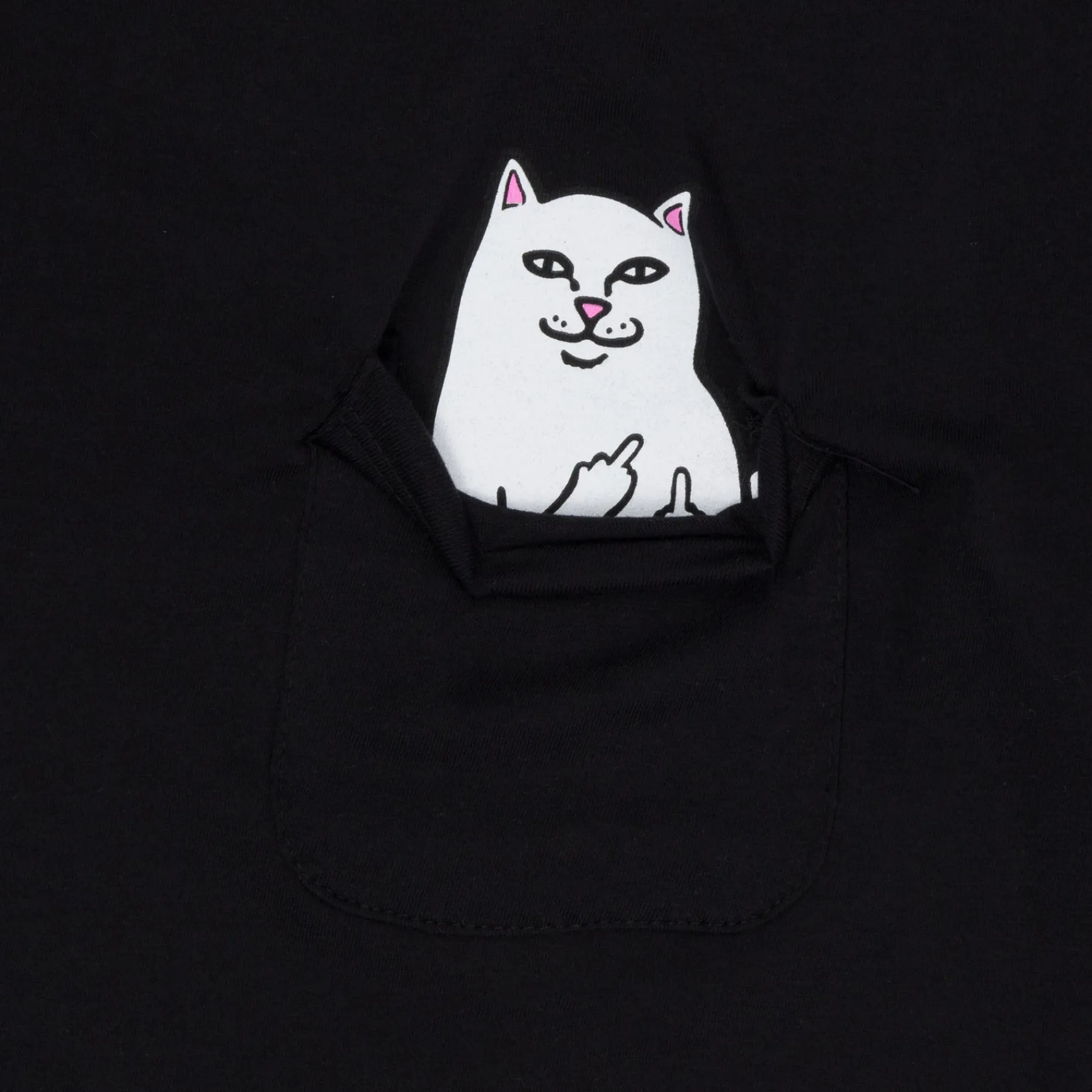 Ripndip Womens|Womens<Lord Nermal Cropped Pocket Tee (Black)