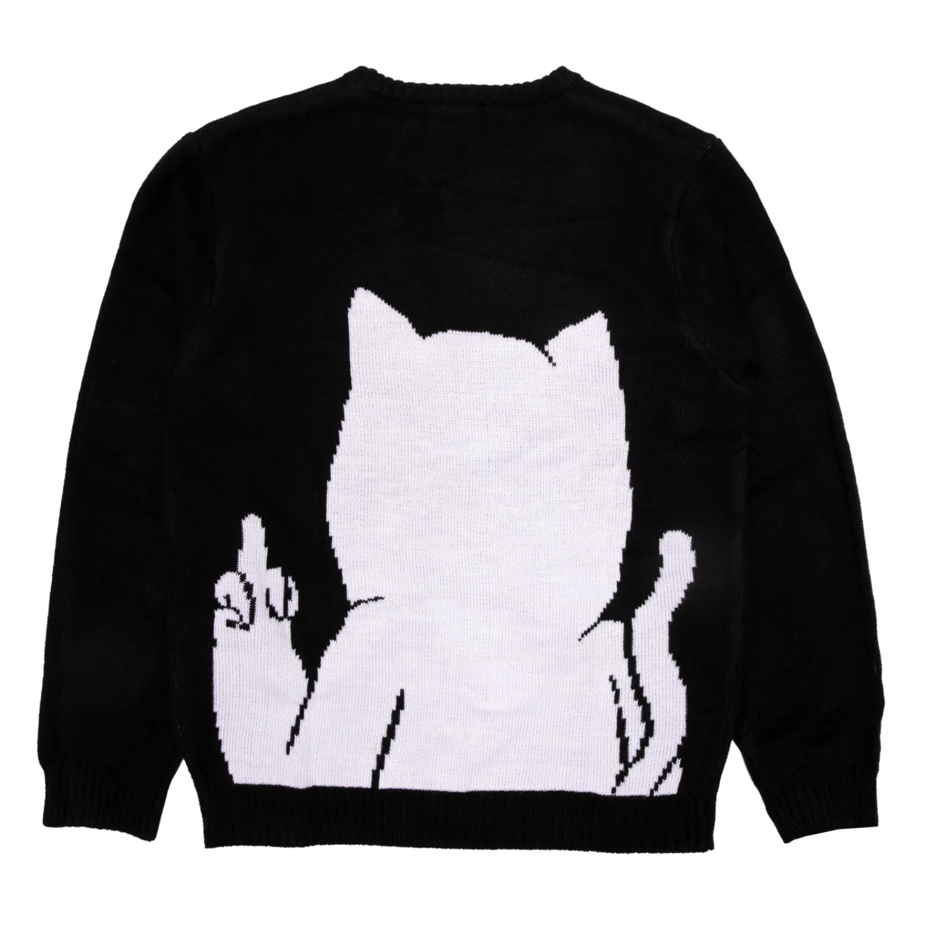Ripndip Knits / Sweaters|Christmas Items<Lord Nermal Flippy Knitty Sweater (Black)