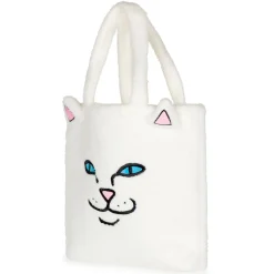 Ripndip Totes<Lord Nermal Fluffy Tote (White)