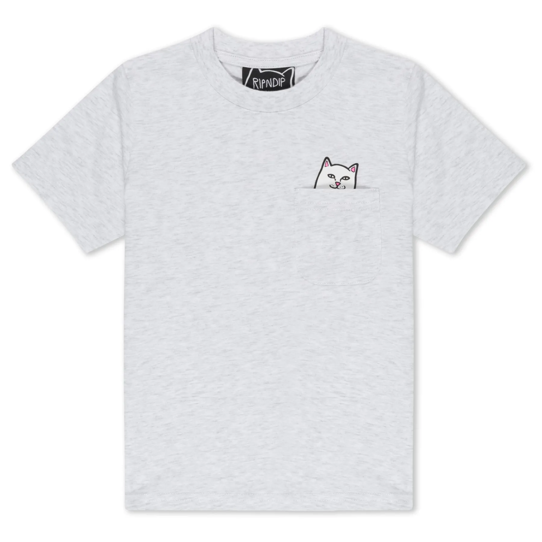 Ripndip Short Sleeve Tees|Lord Nermal Tees<Lord Nermal Kid Peace tee (Ash Heather)