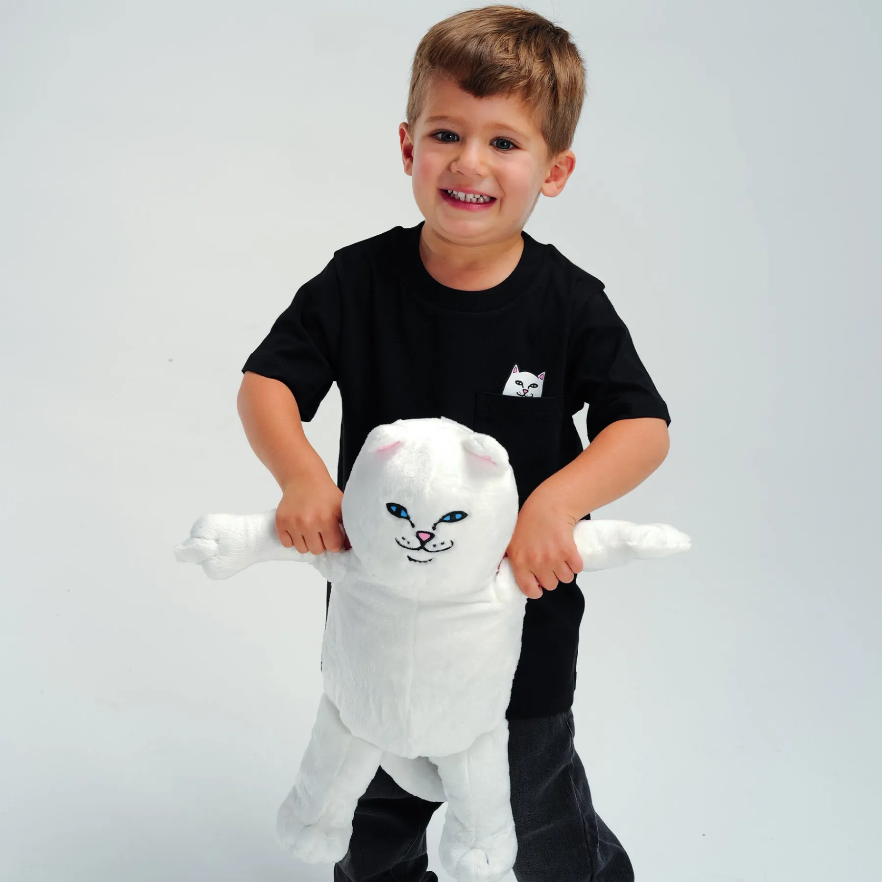 Ripndip Short Sleeve Tees|Lord Nermal Tees<Lord Nermal Kid Pocket Tee (Black)