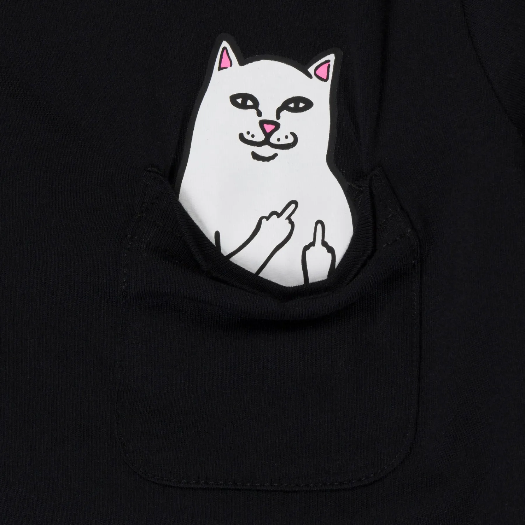 Ripndip Short Sleeve Tees|Lord Nermal Tees<Lord Nermal Kid Pocket Tee (Black)