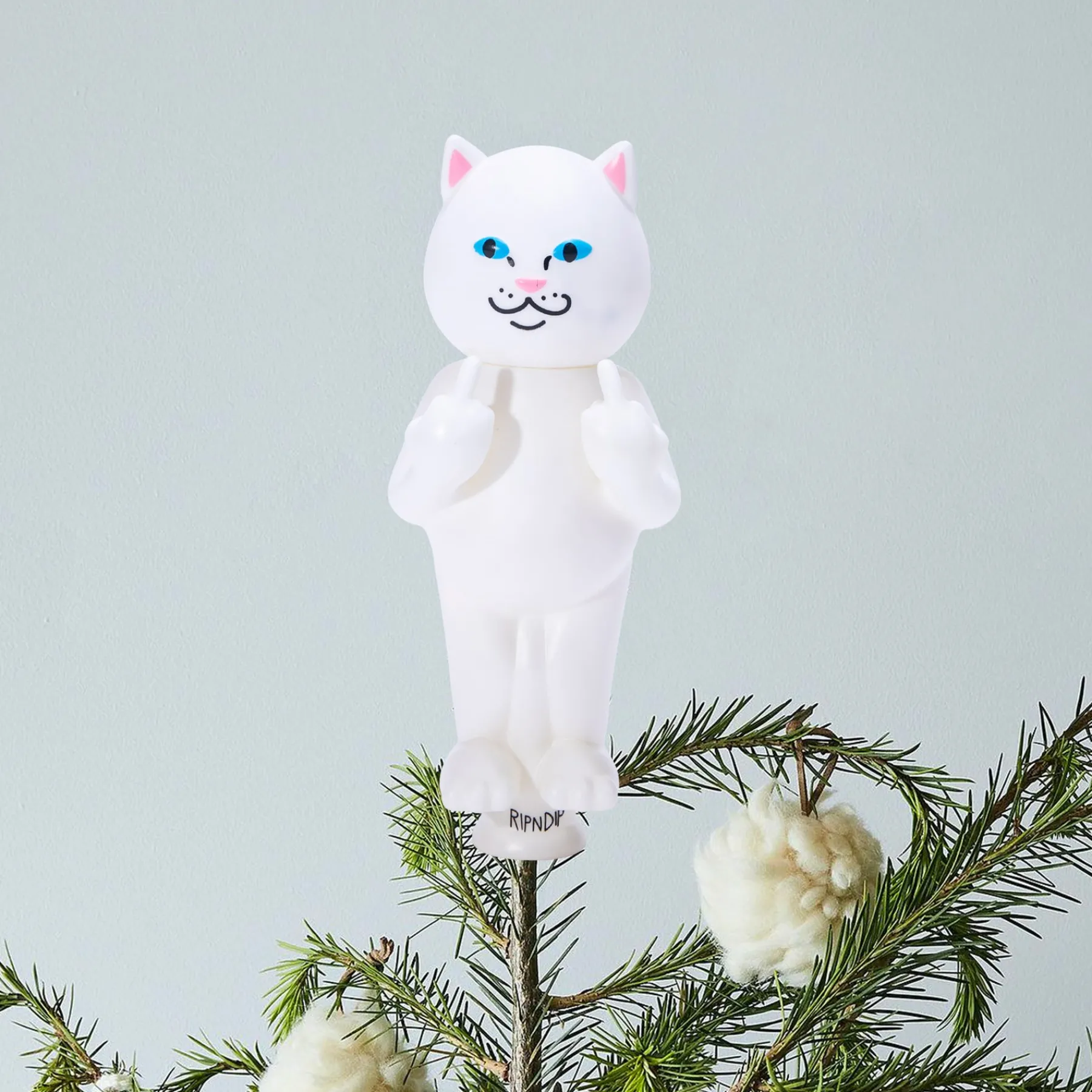 Ripndip Christmas Items<Lord Nermal Light Up Tree Topper (White)