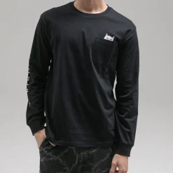 Ripndip Long Sleeve Tees|Lord Nermal Tees<Lord Nermal L/S Pocket Tee (Black)