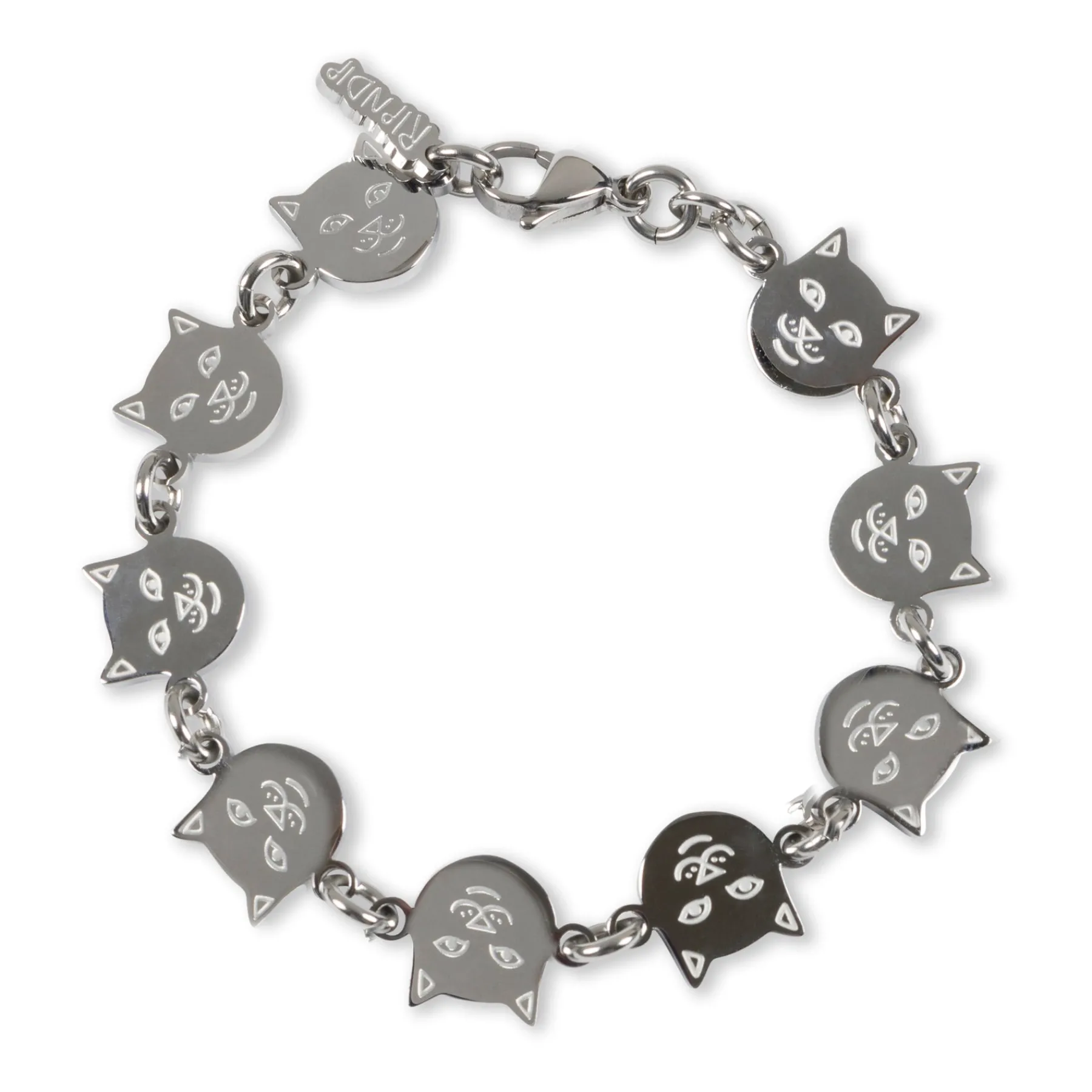 Ripndip Womens|Accessories<Lord Nermal Metal Link Bracelet (Silver)
