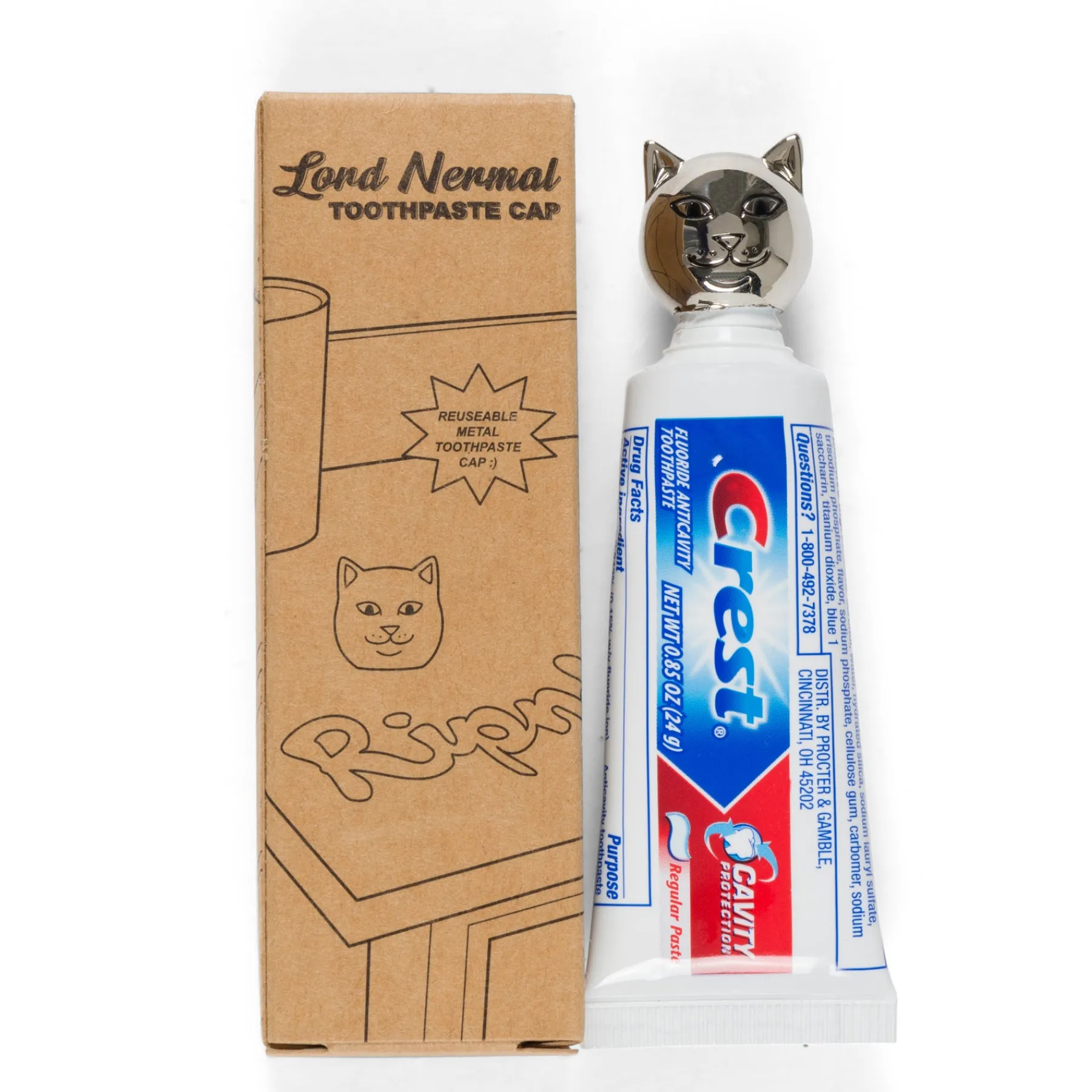 Ripndip Stocking Stuffers|Home Goods<Lord Nermal Metal Toothpaste Cap (Silver)
