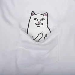 Ripndip Long Sleeve Tees|Lord Nermal Tees<Lord Nermal Pocket L/S (White)