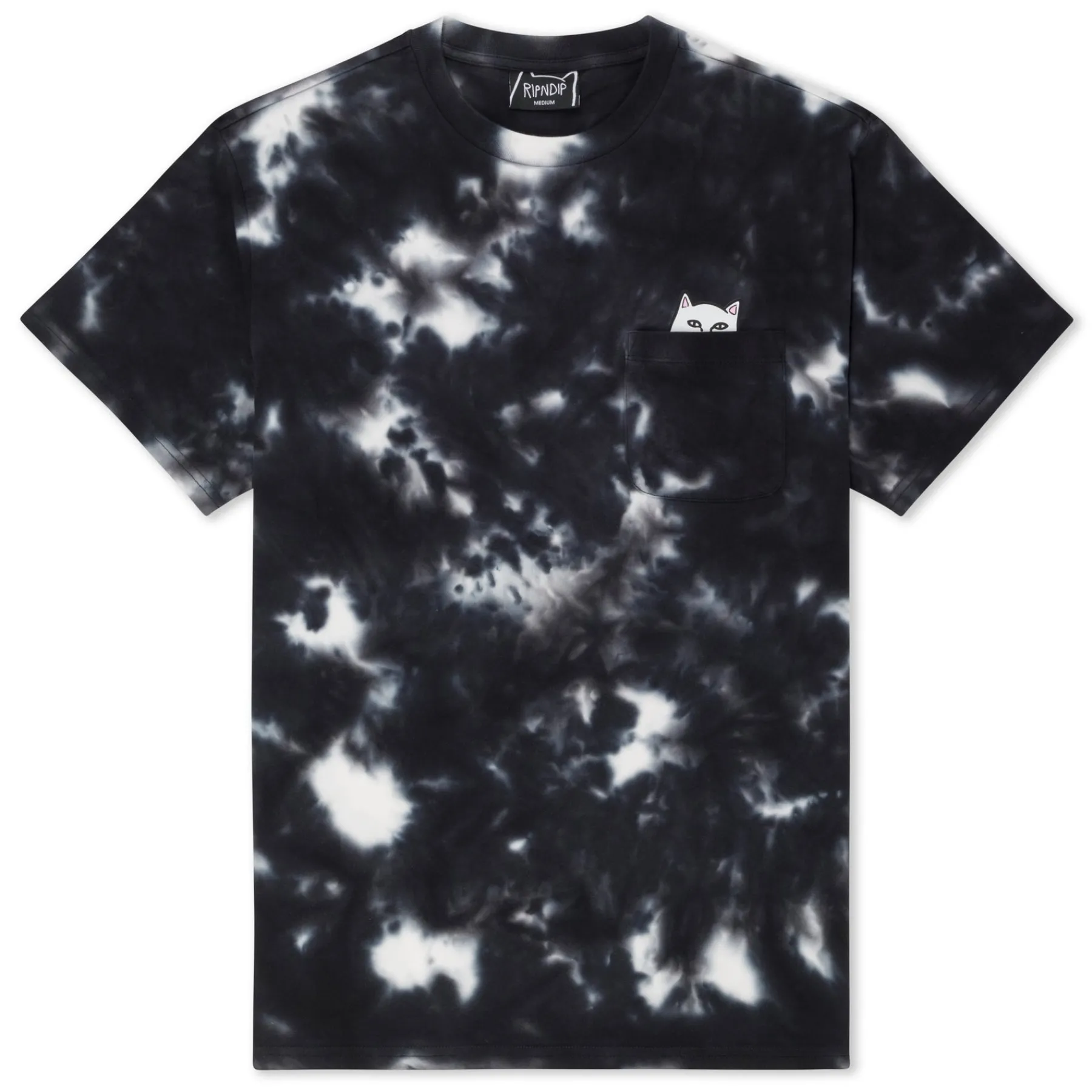 Ripndip Short Sleeve Tees|Lord Nermal Tees<Lord Nermal Pocket Tee (Black Lightning Wash)