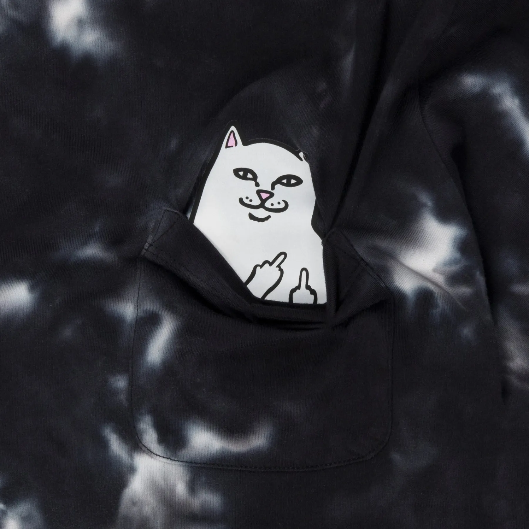 Ripndip Short Sleeve Tees|Lord Nermal Tees<Lord Nermal Pocket Tee (Black Lightning Wash)