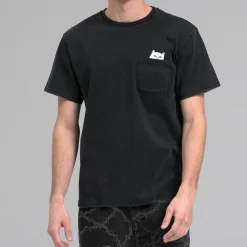 Ripndip Short Sleeve Tees|Lord Nermal Tees<Lord Nermal Pocket tee (Black Mineral Wash)