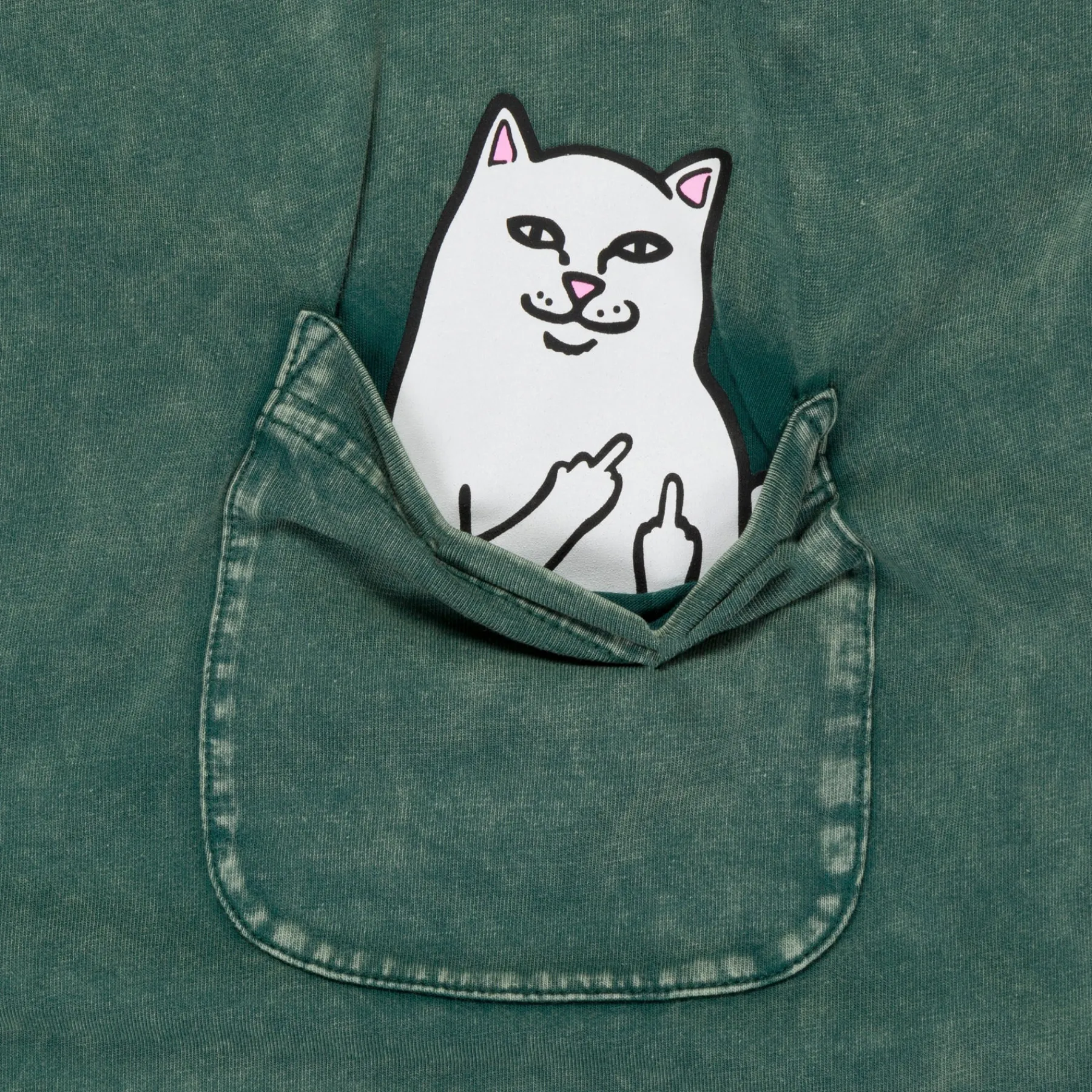 Ripndip Lord Nermal Tees|Short Sleeve Tees<Lord Nermal Pocket Tee (Hunter Mineral Wash)
