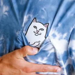 Ripndip Short Sleeve Tees|Lord Nermal Tees<Lord Nermal Pocket Tee (Slate Lightning Wash)