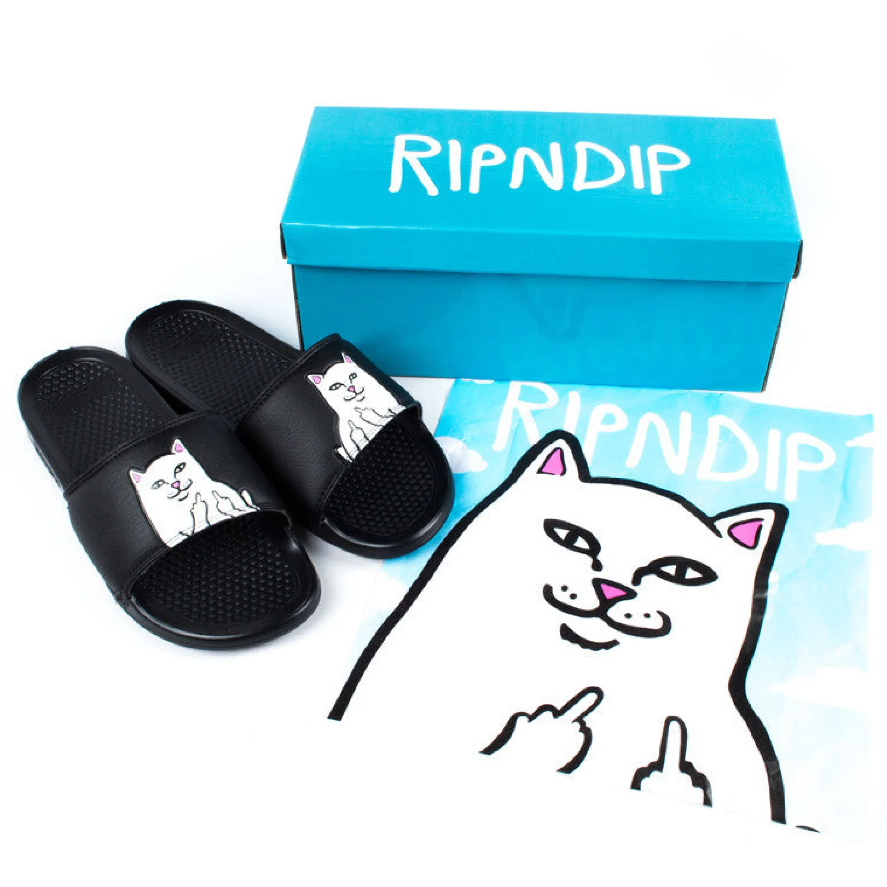 Ripndip Slides / Slippers<Lord Nermal Slides (Black)