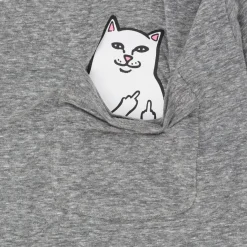 Ripndip Short Sleeve Tees|Lord Nermal Tees<Lord Nermal S/S Pocket Tee (Heather Grey)