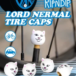 Ripndip Car Accessories<Lord Nermal Tire Caps (White)
