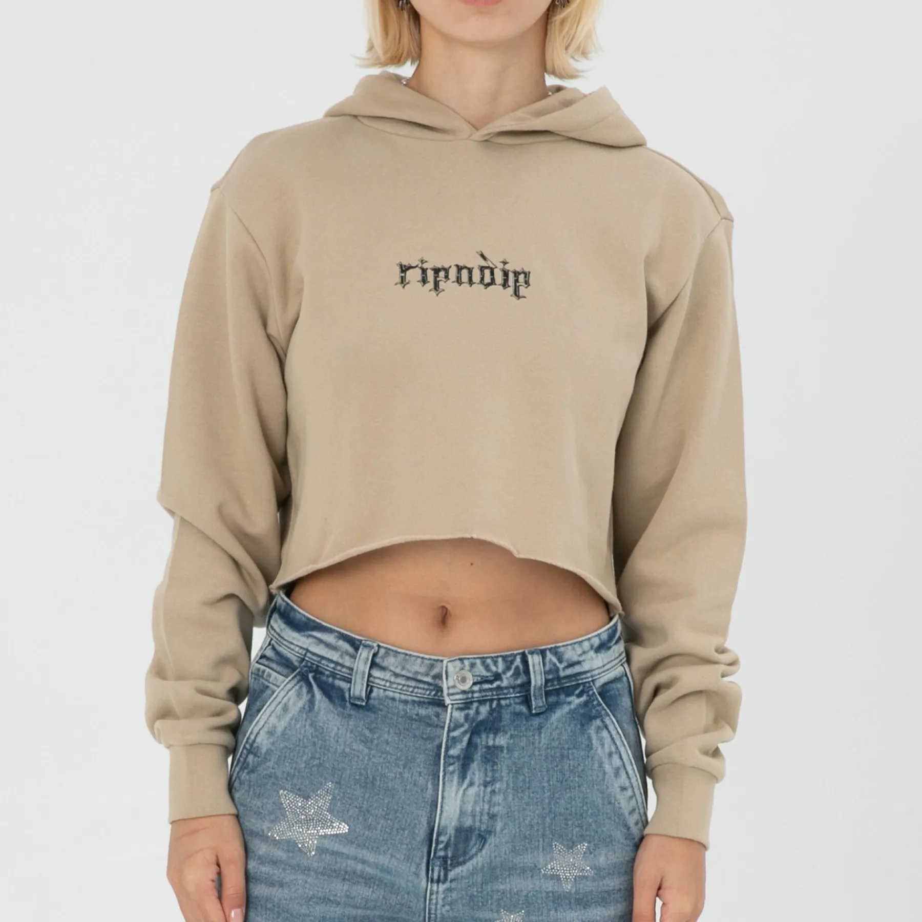 Ripndip Hoodies / Crewnecks|Womens<Los Feliz Cropped Hoodie (Sand)
