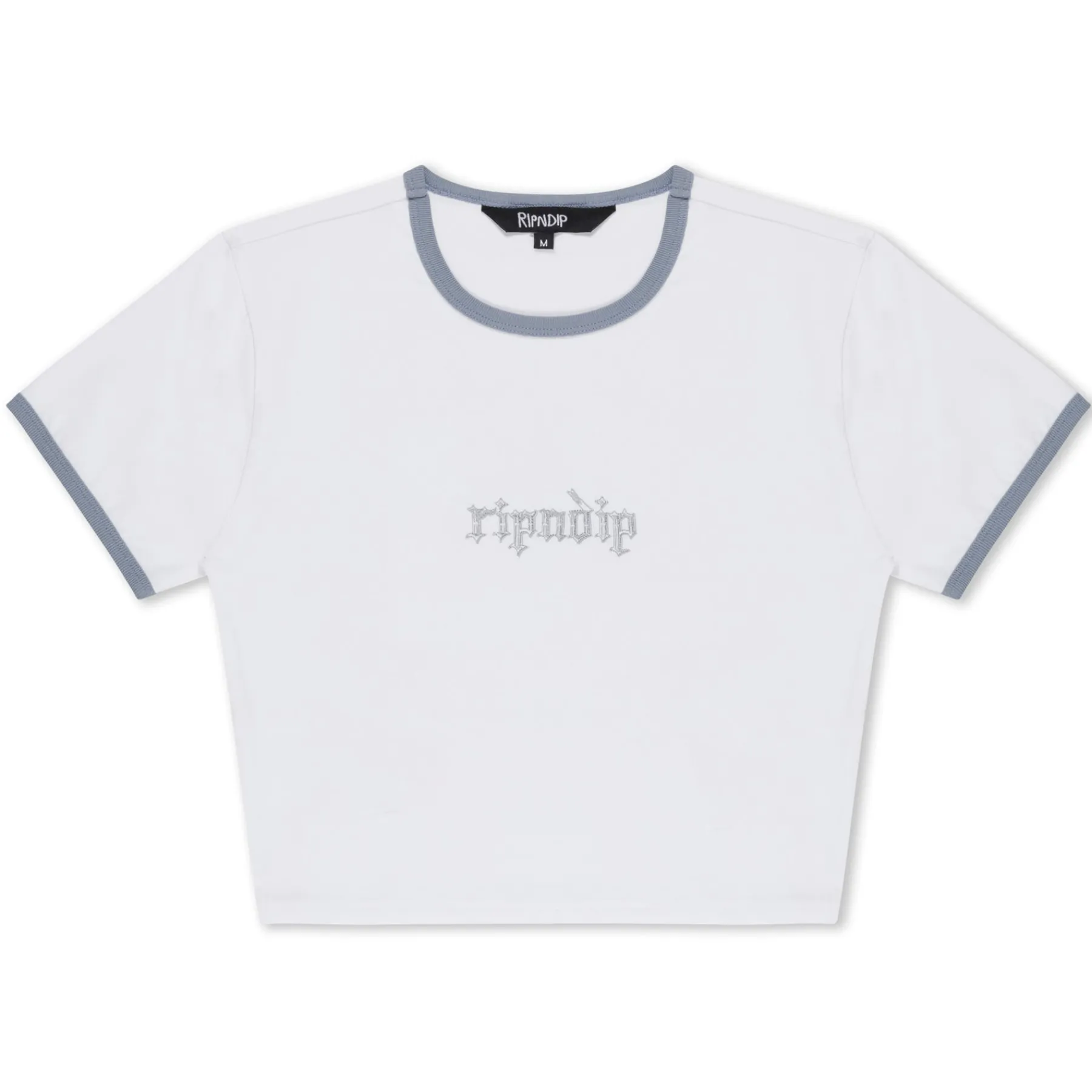 Ripndip Womens|Womens<Los Feliz Cropped Ringer Tee (White/Grey)