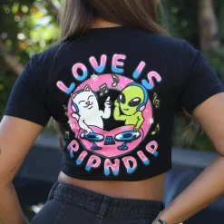 Ripndip Womens|Womens<Love Is Cropped Baby Tee (Black)