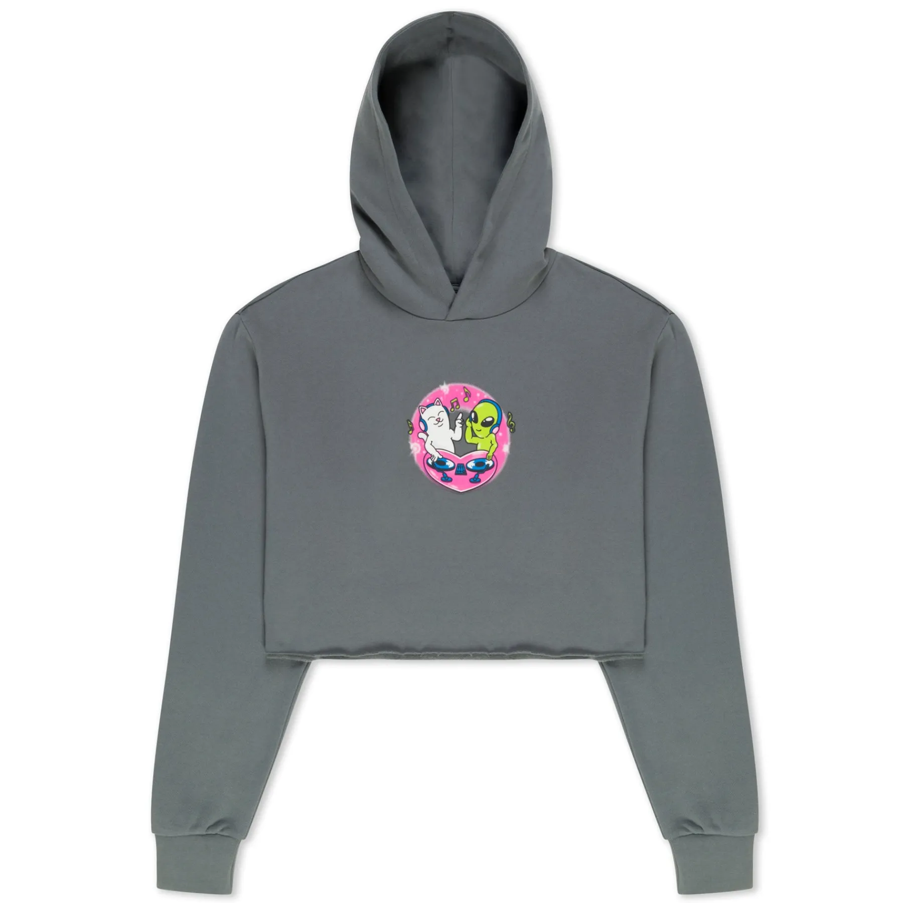 Ripndip Hoodies / Crewnecks|Womens<Love Is Cropped Hoodie (Charcoal)