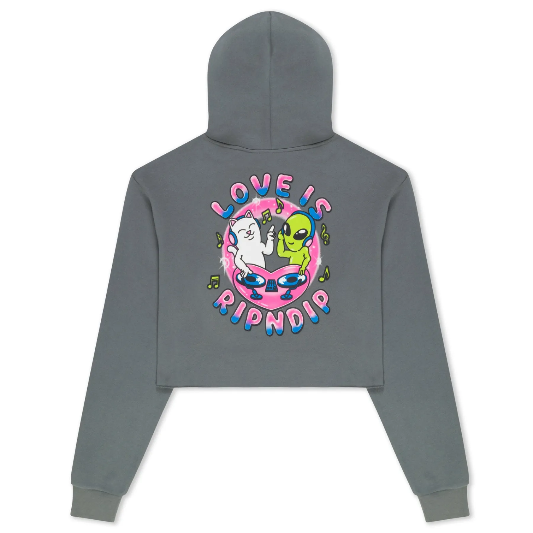 Ripndip Hoodies / Crewnecks|Womens<Love Is Cropped Hoodie (Charcoal)