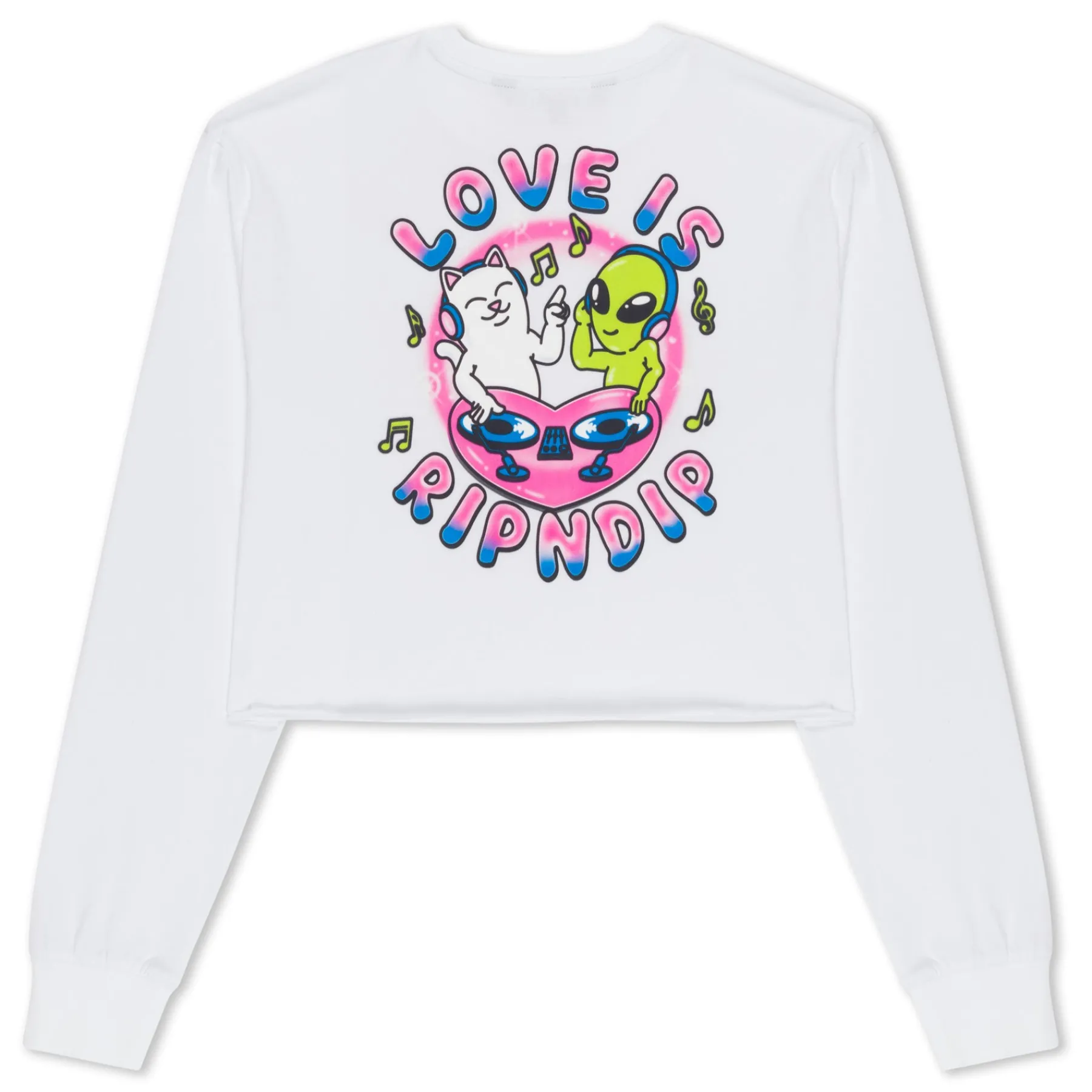 Ripndip Womens|Womens<Love Is Cropped Long Sleeve (White)
