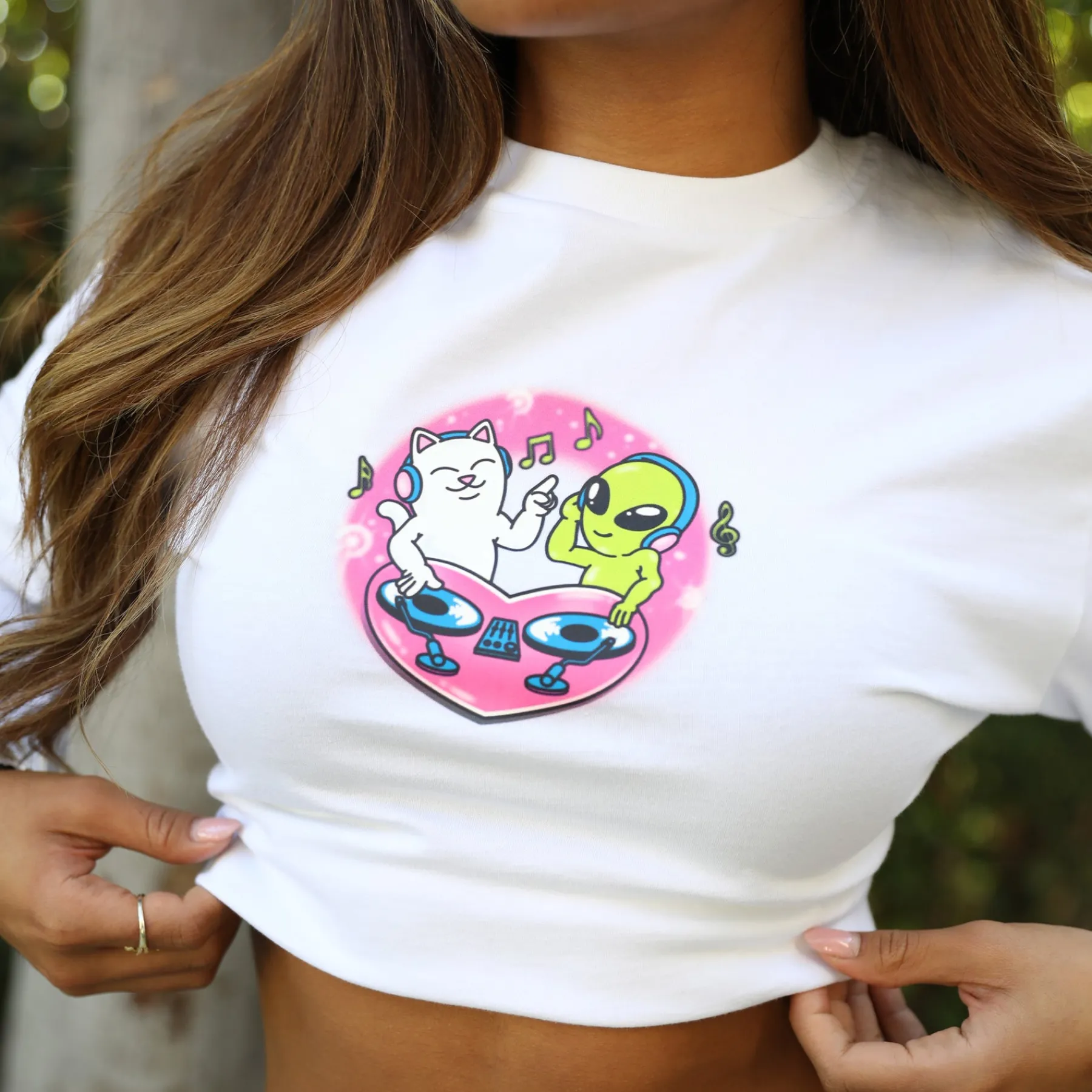 Ripndip Womens|Womens<Love Is Cropped Long Sleeve (White)