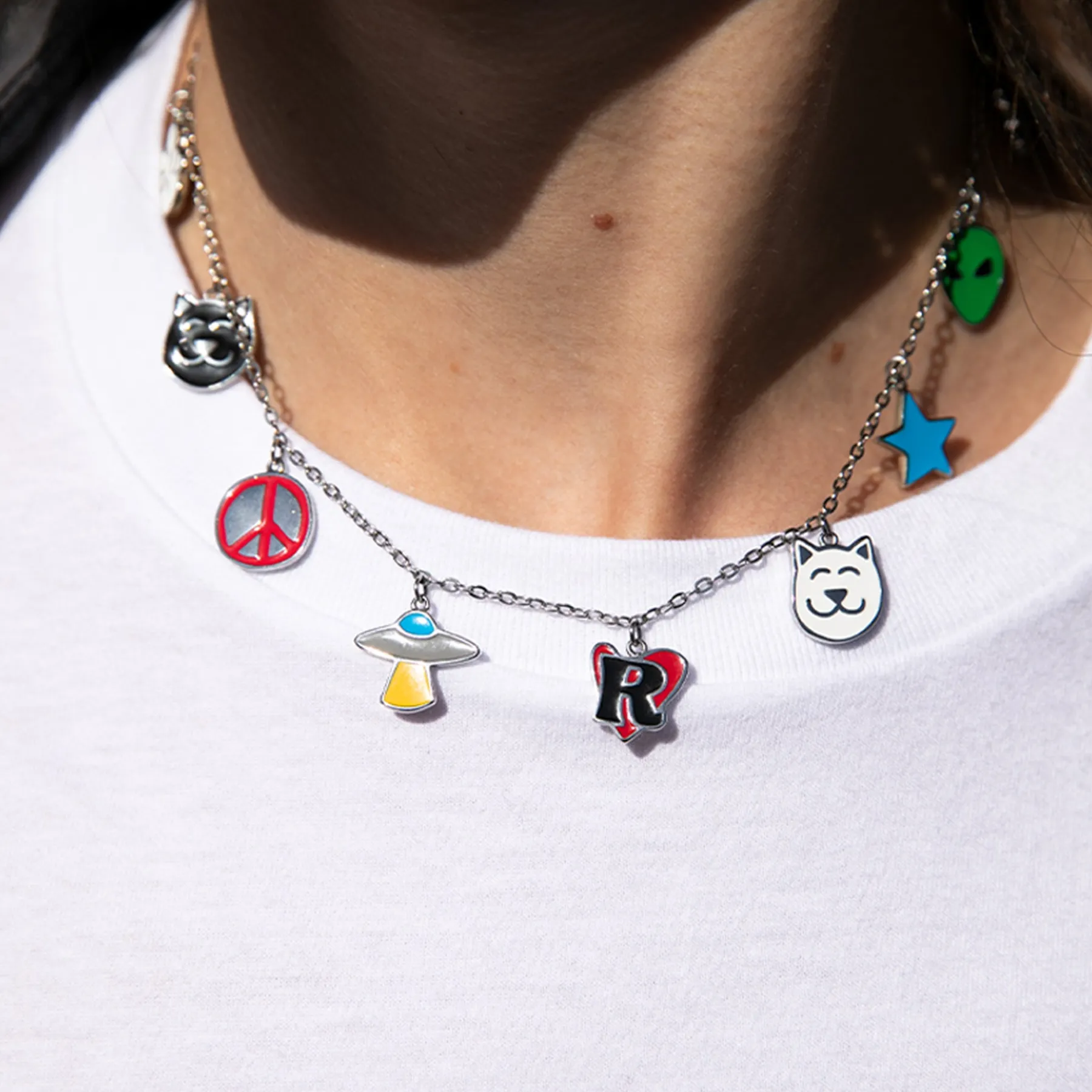 Ripndip Womens|Accessories<Lucky Charms Necklace (Silver)