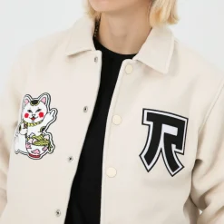 Ripndip Jackets<Lucky Nerm Varsity Jacket (Cream)