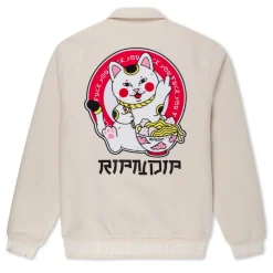 Ripndip Jackets<Lucky Nerm Varsity Jacket (Cream)