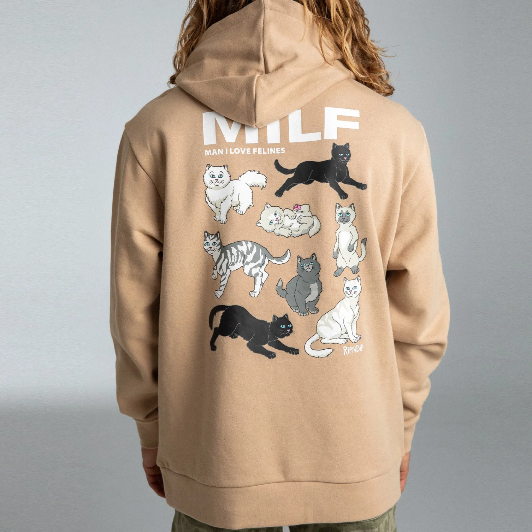Ripndip Hoodies / Crewnecks<Man I Love Felines Hoodie (Almond)