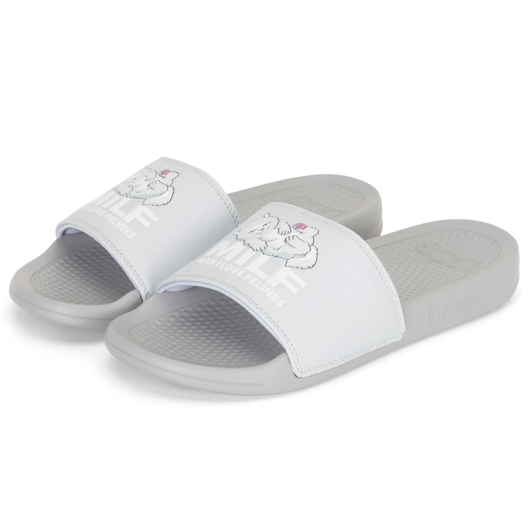 Ripndip Slides / Slippers|Shoes<Man I Love Felines Slides (Grey)