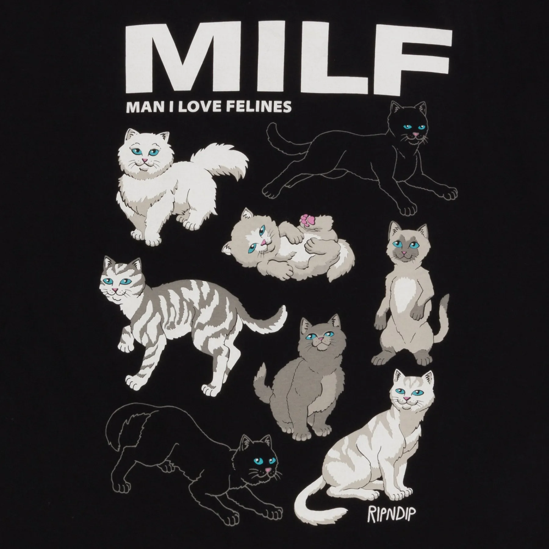 Ripndip Short Sleeve Tees<Man I Love Felines Tee (Black)