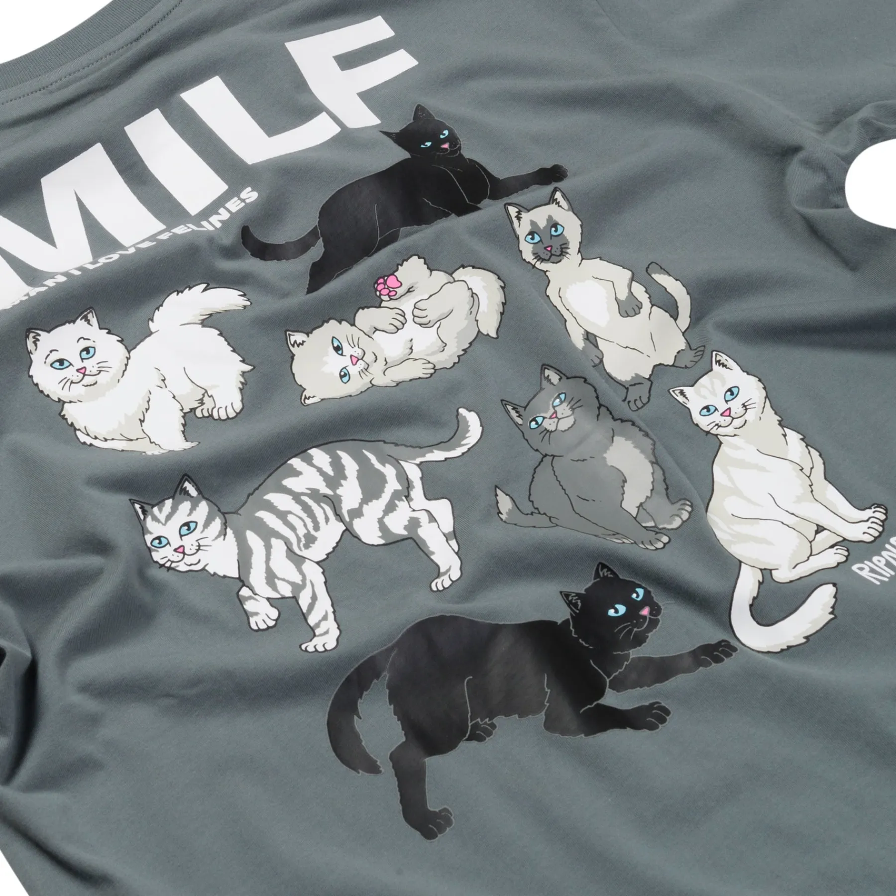 Ripndip Short Sleeve Tees<Man I Love Felines Tee (Charcoal)
