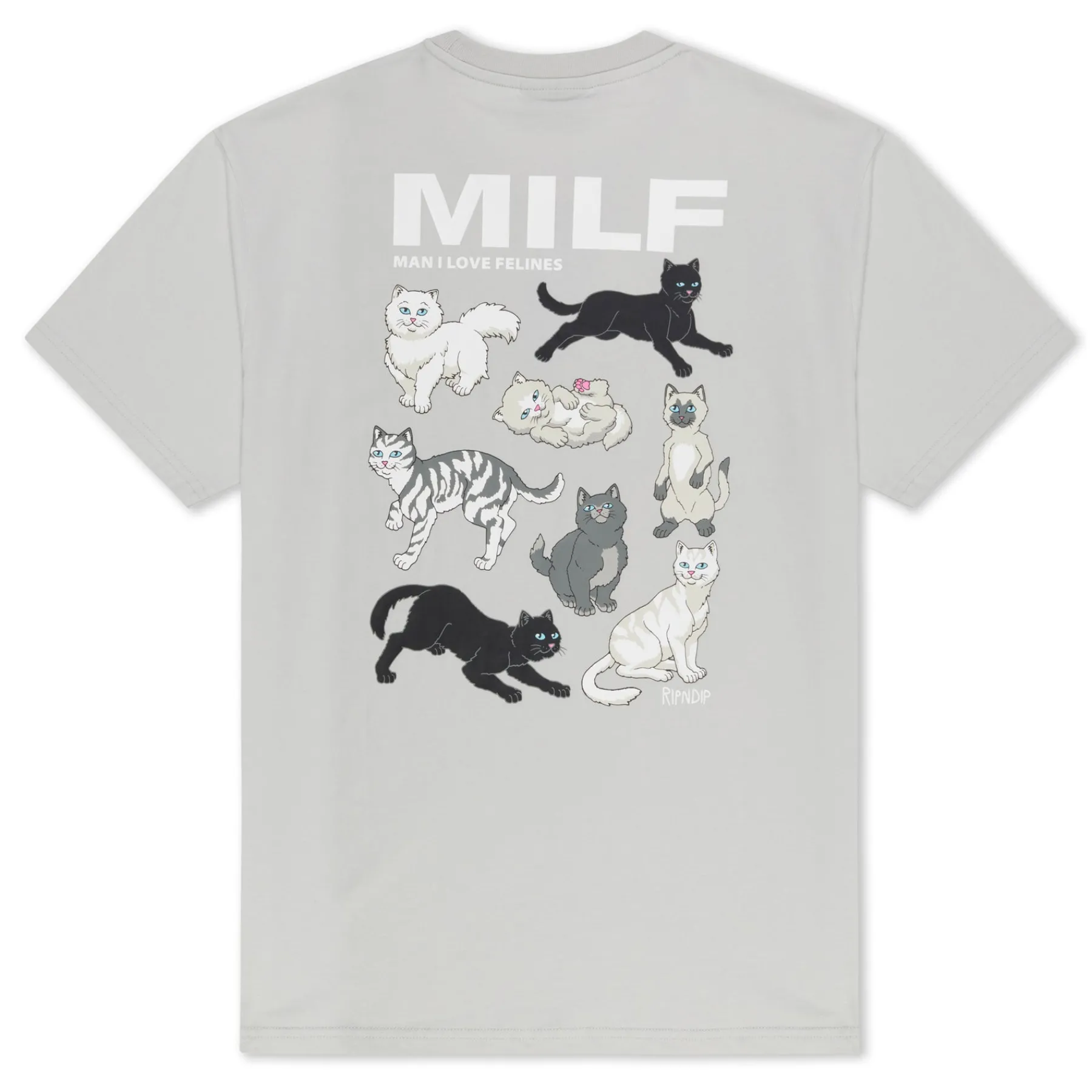 Ripndip Short Sleeve Tees<Man I Love Felines Tee (Grey)