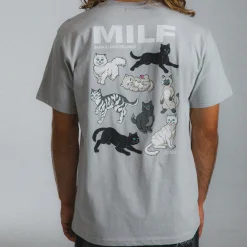Ripndip Short Sleeve Tees<Man I Love Felines Tee (Grey)