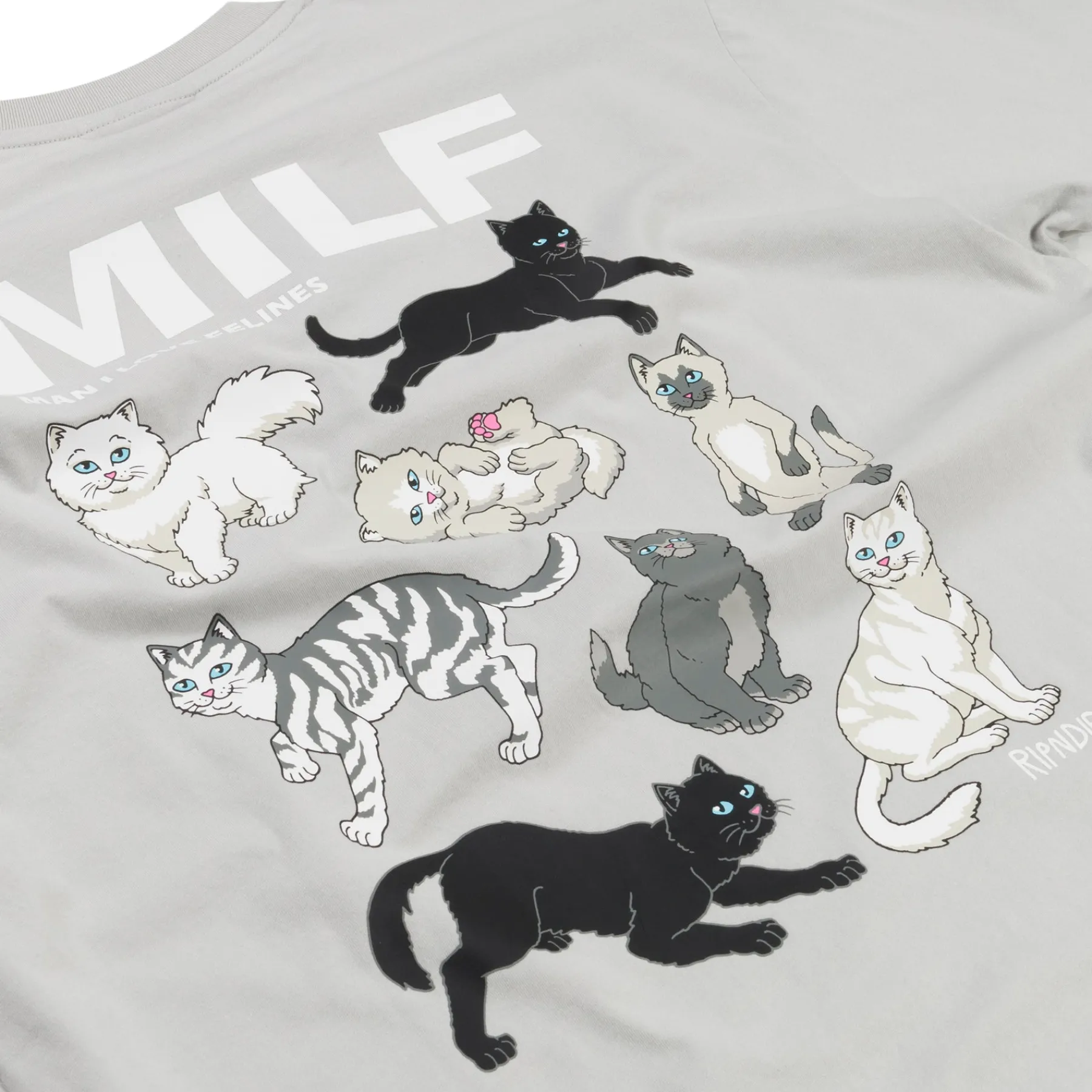 Ripndip Short Sleeve Tees<Man I Love Felines Tee (Grey)