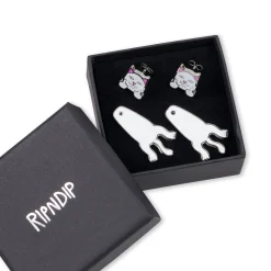 Ripndip Womens|Accessories<Naughty Nerm Earring Set (White)